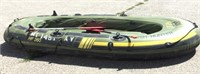 Army Green Raft and 2 Red Paddles