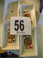 4 PLAYING CARD THEMED DISHES 5.5"