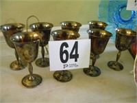 8 PC SILVER PLATE GOBLETS BY INTERNATIONAL SILVER