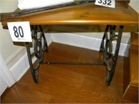 WOOD TOP TABLE WITH STANDARD SEWING MACHINE BASE
