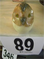 CARVED MARBLE OWL 2"