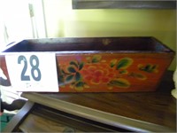HAND PAINTED WOODEN PLANTER 15"X6"