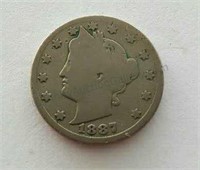 1887 Liberty V Nickel Coin