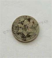 1852 Three Cent Silver Piece Coin