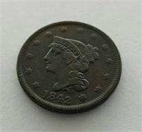 1842 Braided Hair Large Cent Coin