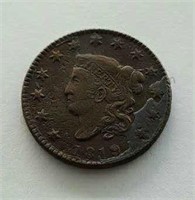 1819 Coronet Head Large Cent Coin