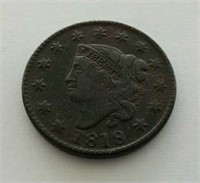 1818 Coronet Head Large Cent Coin
