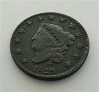 1829 Coronet Head Large Cent Coin