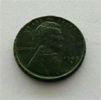 1909-S Lincoln Wheat Cent Penny Toned Coin
