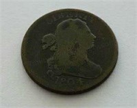 1804 Draped Bust Half Cent Coin