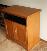 Wood TV stand with rotating top