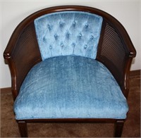 Barrel Back Chair, caned sides, tapered legs