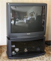 Panasonic 37" TV & stand with glass doors