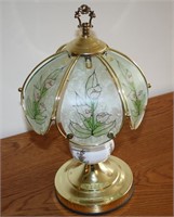 Bedside table lamp, brass & white ceramic