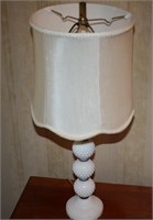 White hobnob lamps (2) with cream colored shades