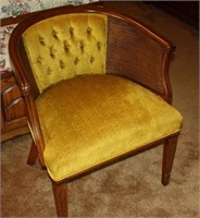Barrel Back Chair, caned sides, taped legs