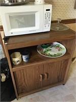 GE Microwave & Cart Cabinet,  No Contents