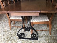 Dining Room Table 4 Chairs Metal Legs