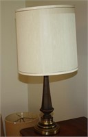Table lamp - wood & brass base, working