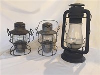 hanging railroad lamps