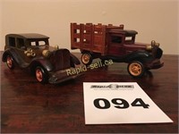 Two Wooden Classic Vehicles