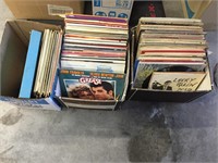 antique movie set and 3 boxes of 33 records