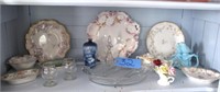 1 Shelf of assorted porcelain and glass