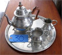 Williamsburg Stieff pewter tea set