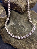 14w 18" Round tapered Diamond Necklace 8cttw
