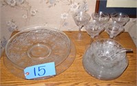 Lot of assorted Cambridge and Fostoria glass