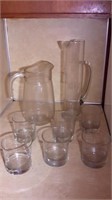 Glass Pitchers and Glasses
