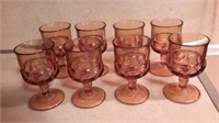 Amber Glass Thumbprint Goblets Small