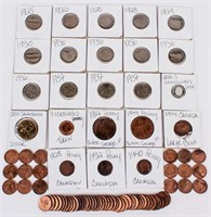 Coin Buffalo Nickels & Canadian Pennies