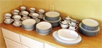 Service for 16 Noritake "Queen's Platinum" Dishes