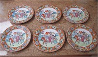 Set of Six  Vintage Japanese 10" Plates