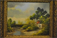 Antique Signed K Schmidt Original Oil Landscape