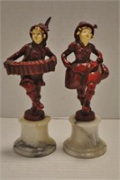 Set of Vintage Dancing Musical Couple Bookends