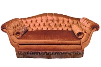 Lavish Empire Style Tufted, Silk Velvet  Sofa