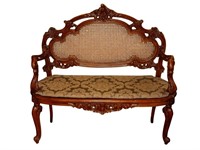 Antique French Rococo Cane Settee