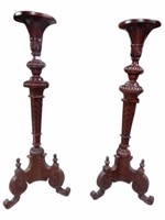 Hand Carved, Solid Mahogany Pedestals 75 inch