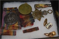 Assorted Campaign Metals, Pins & Pocket Knife
