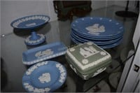 10 Assorted Wedgewood Jasperware Plates & Trinket