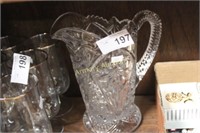 EARLY AMERICAN PRESSED GLASS PITCHER