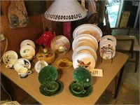 Table Lot  / Dinner Collectables & Lamp
