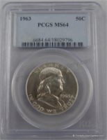 1963 Franklin MS-64 Silver Half Dollar Coin