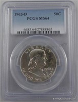 1963-D Franklin MS-64 Silver Half Dollar Coin