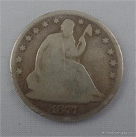 1877 Seated Liberty Silver Half Dollar Coin
