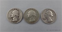1936 1936-D 1936-S Washington Silver Quarter Coins