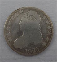 1825 Caped Bust Silver Half Dollar Coin