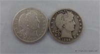 1898 and 1898-O Barber Silver Quarter Coins